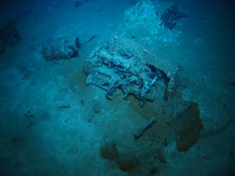 Remnants of .5 inch quad machine gun mount
